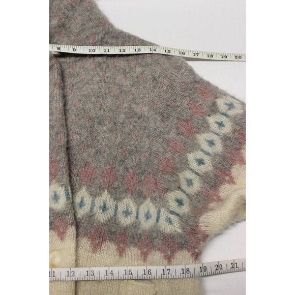 Vintage Ice-Knit Icelandic wool knit button front jacket S - Picture 9 of 14